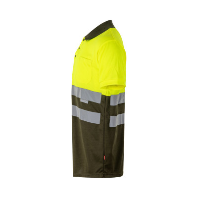 VL CUPID. Polo bicolor bird-eye (160g/m²) de manga curta, em poliéster (100)